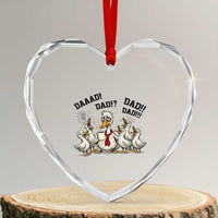 Funny Duck Dad Daaad Dad Dad Heart Crystal Glass Ornament Tired Dad Life Fathers Day Graphic
