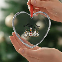 Funny Duck Dad Daaad Dad Dad Heart Crystal Glass Ornament Tired Dad Life Fathers Day Graphic