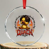 Funny Duck Metal Concert Crystal Glass Ornament Rock Band Quack Meme