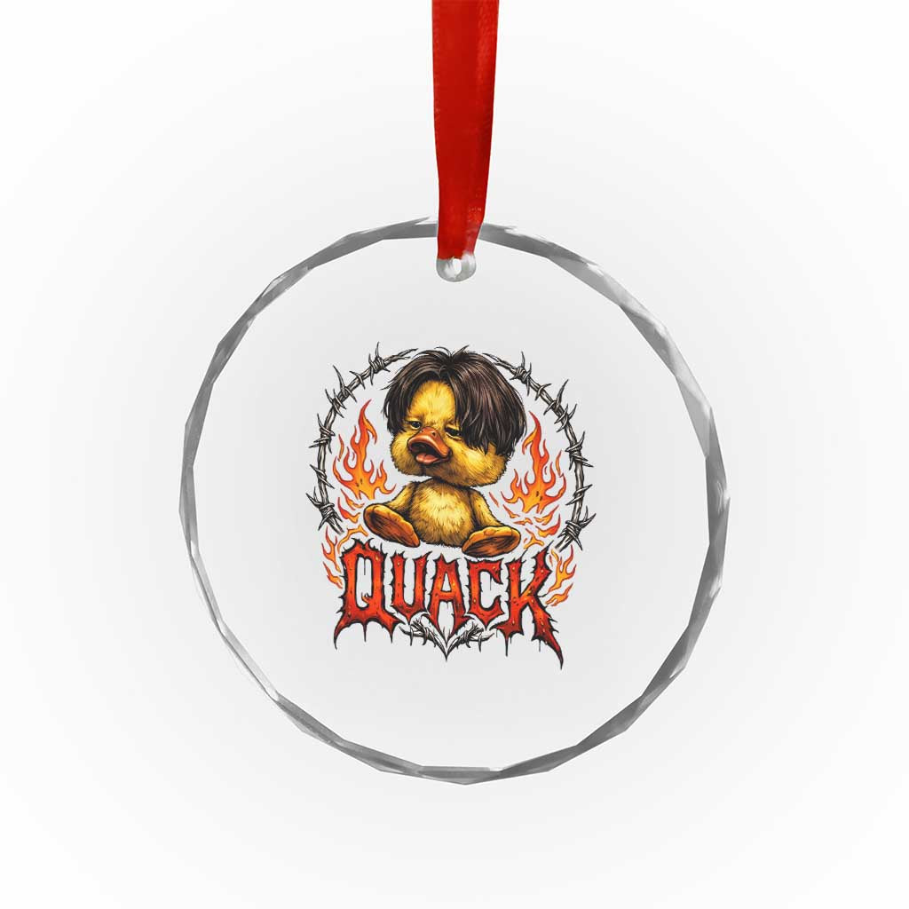 Funny Duck Metal Concert Crystal Glass Ornament Rock Band Quack Meme