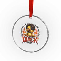 Funny Duck Metal Concert Crystal Glass Ornament Rock Band Quack Meme