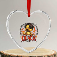 Funny Duck Metal Concert Heart Crystal Glass Ornament Rock Band Quack Meme