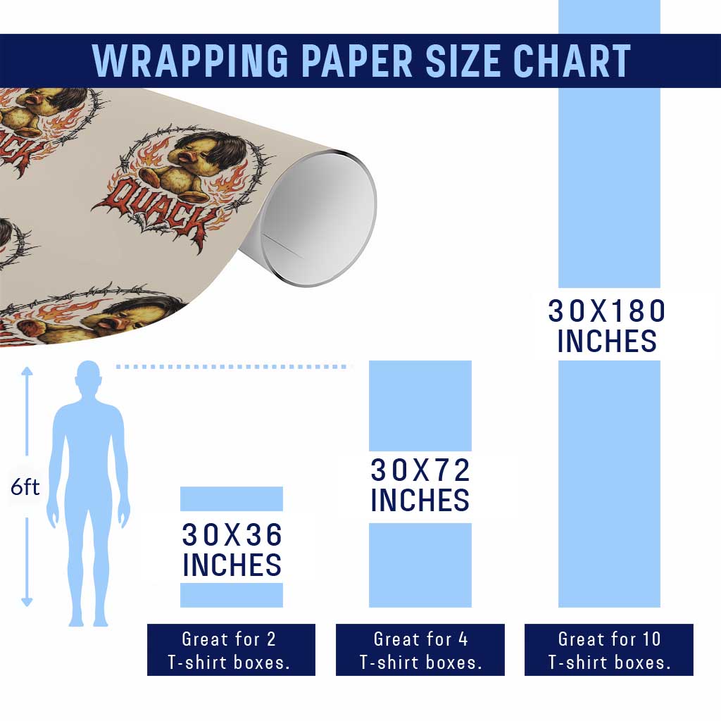 Funny Duck Metal Concert Wrapping Paper Roll Rock Band Quack Meme