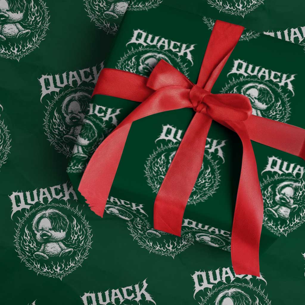 Funny Duck Metal Concert Wrapping Paper Roll Rock Music Quack Meme