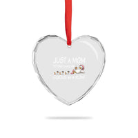 Funny Duck Mom Heart Crystal Glass Ornament Just A Mom Trying To Keep Her Ducks In A Row