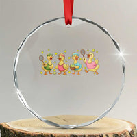 Funny Duck Playing Tennis Crystal Glass Ornament Farm Animal Lover - Wonder Print Shop