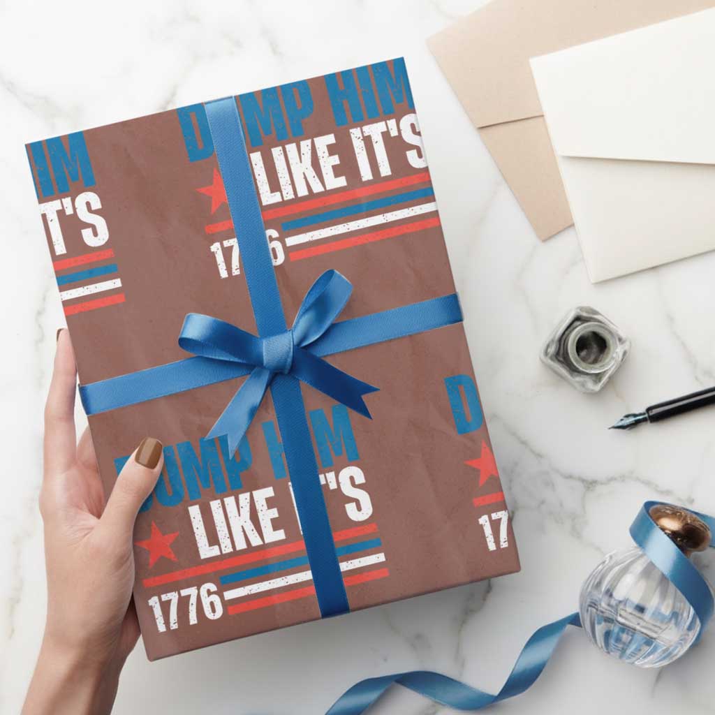 Funny Dump Him Like It's 1776 Wrapping Paper Roll Star And Stripes - Wonder Print Shop
