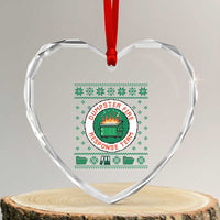 Funny Dumpster Fire Response Team Heart Crystal Glass Ornament Office Party Holiday Chaos Humor - Wonder Print Shop