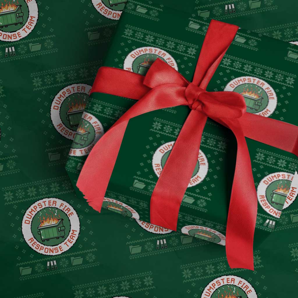 Funny Dumpster Fire Response Team Wrapping Paper Roll Office Party Holiday Chaos Humor - Wonder Print Shop