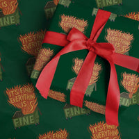 Funny Dumpster Fire Wrapping Paper Roll Its Fine Everything Is Fine Chaos - Wonder Print Shop