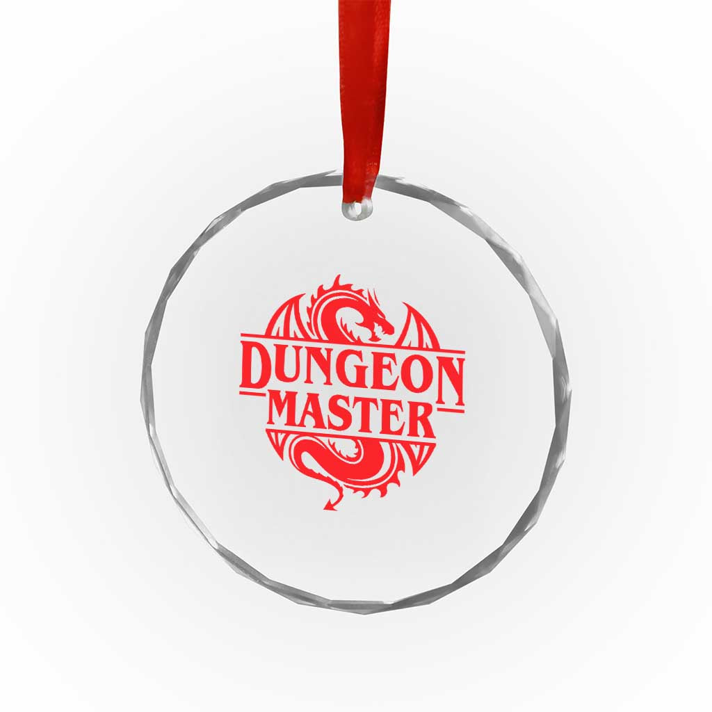 Funny Dungeon Master Crystal Glass Ornament RPG Gamer D20 Tabletop Red Dragon - Wonder Print Shop
