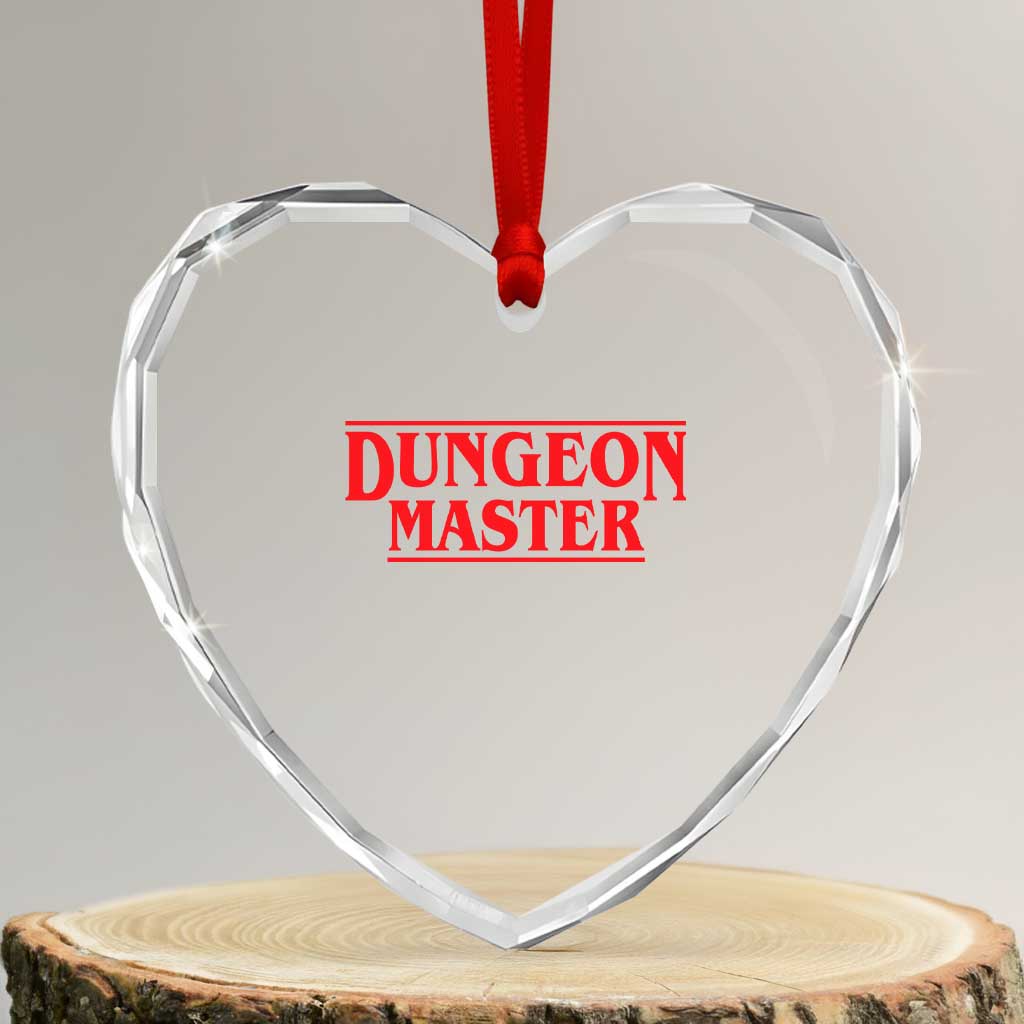 Funny Dungeon Master Heart Crystal Glass Ornament RPG Gamer D20 Tabletop Gaming - Wonder Print Shop