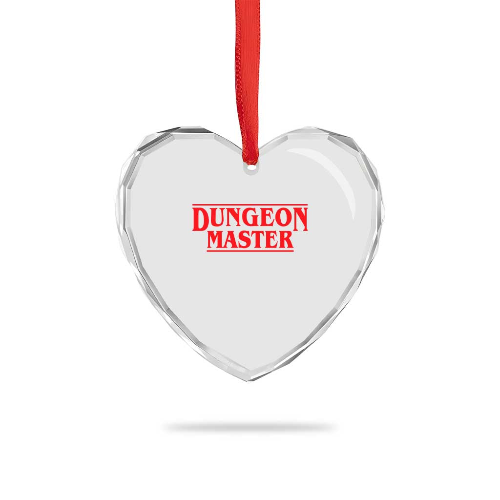 Funny Dungeon Master Heart Crystal Glass Ornament RPG Gamer D20 Tabletop Gaming - Wonder Print Shop