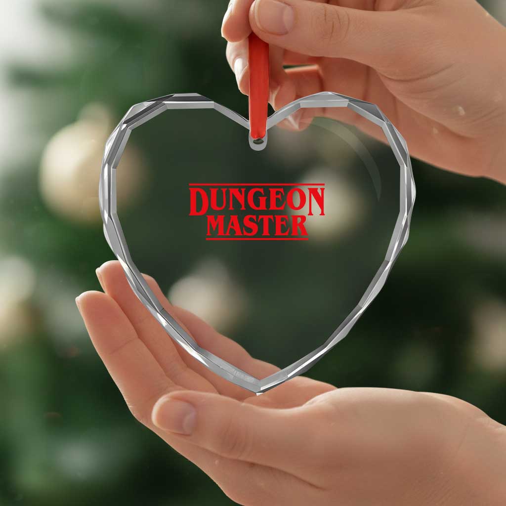 Funny Dungeon Master Heart Crystal Glass Ornament RPG Gamer D20 Tabletop Gaming - Wonder Print Shop