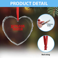 Funny Dungeon Master Heart Crystal Glass Ornament RPG Gamer D20 Tabletop Gaming - Wonder Print Shop