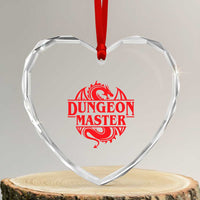 Funny Dungeon Master Heart Crystal Glass Ornament RPG Gamer D20 Tabletop Red Dragon - Wonder Print Shop