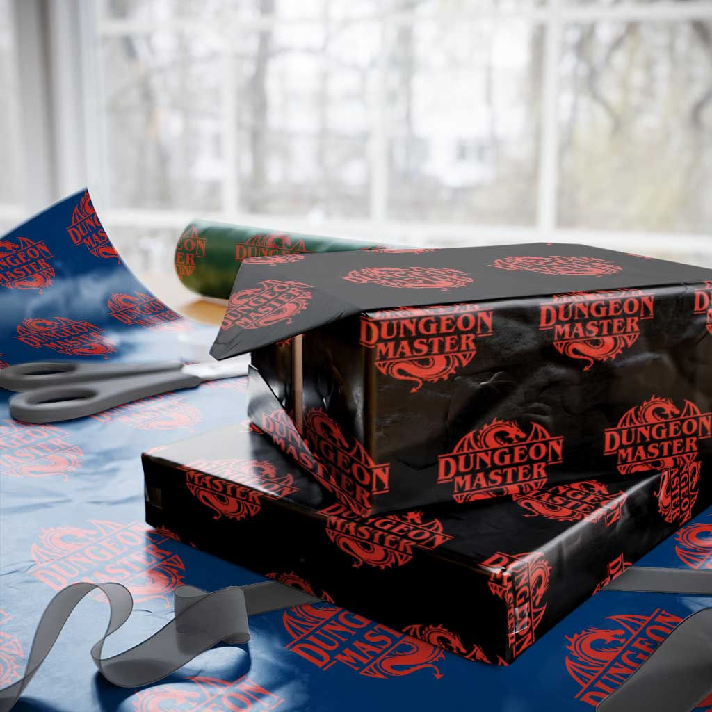Funny Dungeon Master Wrapping Paper Roll RPG Gamer D20 Tabletop Red Dragon - Wonder Print Shop