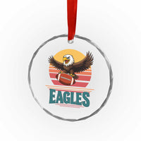Funny Eagle Football Fan Crystal Glass Ornament Retro Vintage Style - Wonder Print Shop