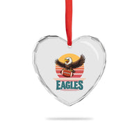 Funny Eagle Football Fan Heart Crystal Glass Ornament Retro Vintage Style - Wonder Print Shop
