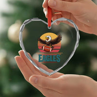 Funny Eagle Football Fan Heart Crystal Glass Ornament Retro Vintage Style - Wonder Print Shop