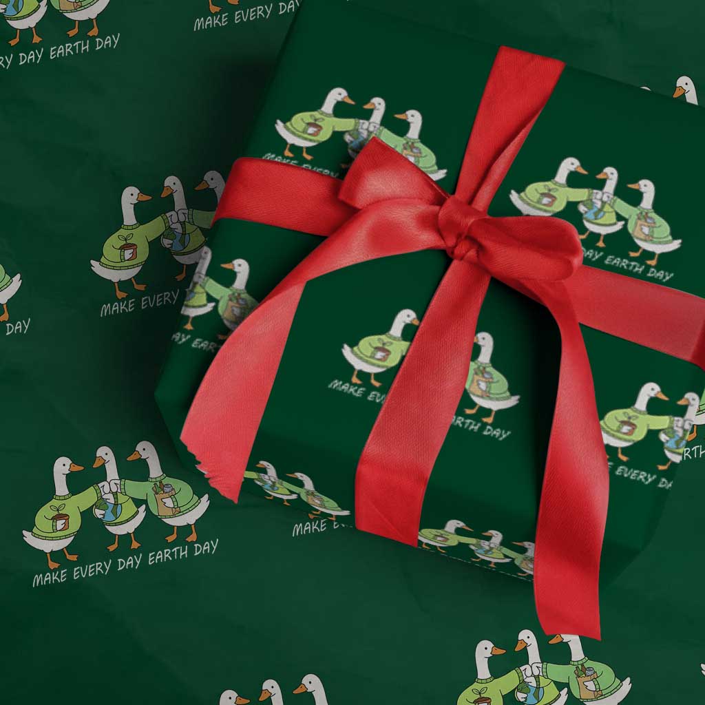 Funny Earth Day Wrapping Paper Roll Silly Goose Make Earth Day Every Day