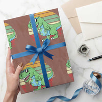 Funny Earth Day Dinosaur Lover Wrapping Paper Roll Save The Planet