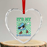 Funny Earth Day Heart Crystal Glass Ornament Its My B-Earthday