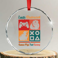 Funny Easily Distracted By Guinea Pigs And Gaming Crystal Glass Ornament Game Lover Gift - Wonder Print Shop