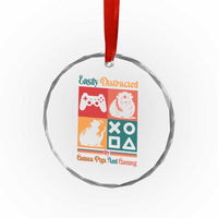 Funny Easily Distracted By Guinea Pigs And Gaming Crystal Glass Ornament Game Lover Gift - Wonder Print Shop