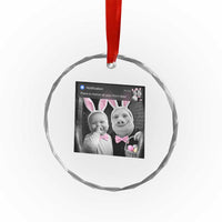 Funny Easter AI Baby with John Pork Meme Crystal Glass Ornament There Is Motion at Your Front Door Notification Humor