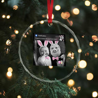 Funny Easter AI Baby with John Pork Meme Crystal Glass Ornament There Is Motion at Your Front Door Notification Humor