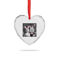 Funny Easter AI Baby with John Pork Meme Heart Crystal Glass Ornament There Is Motion at Your Front Door Notification Humor