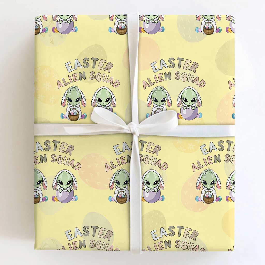 Funny Easter Alien Squad Bunny Ears Gift Wrapping Paper Roll