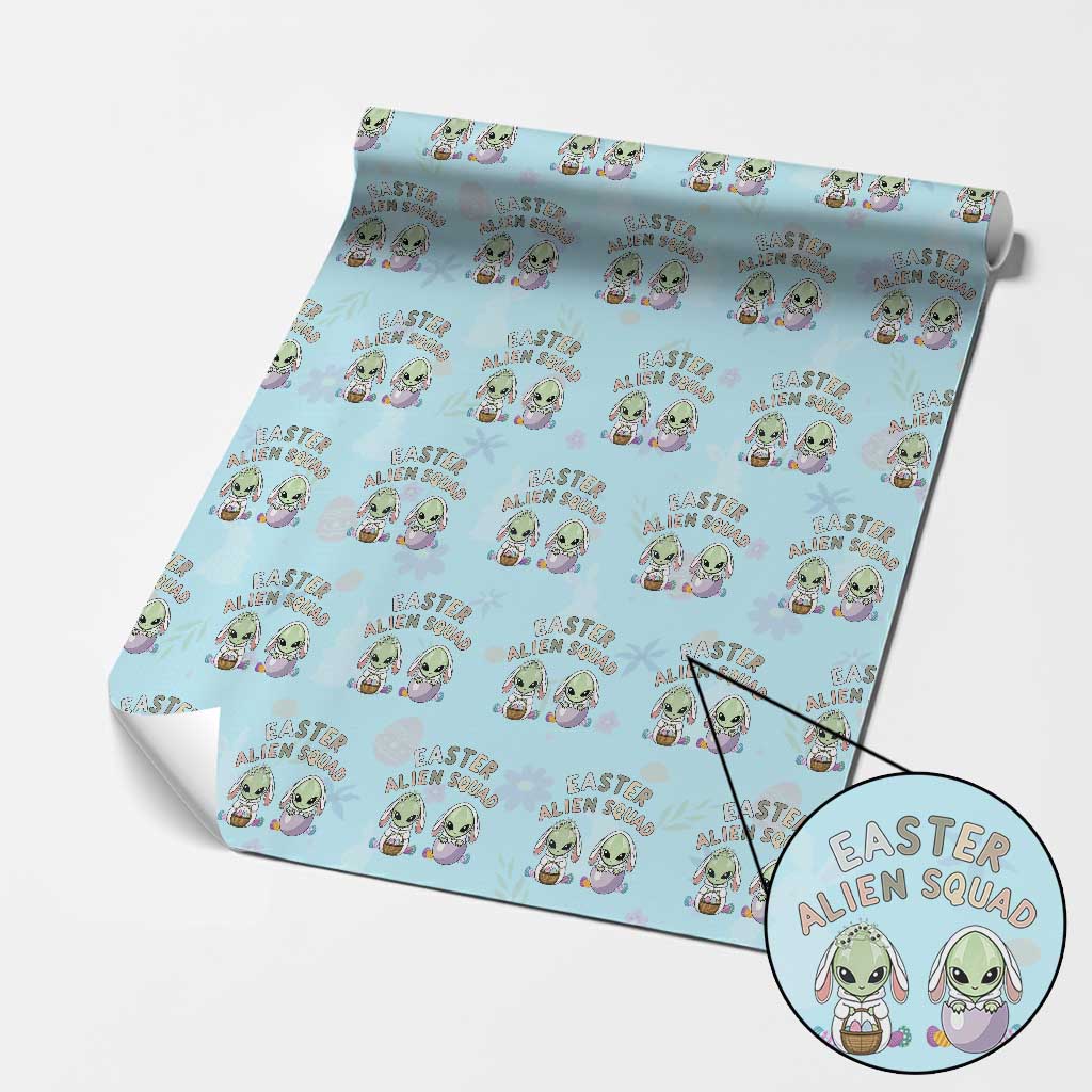 Funny Easter Alien Squad Bunny Ears Gift Wrapping Paper Roll