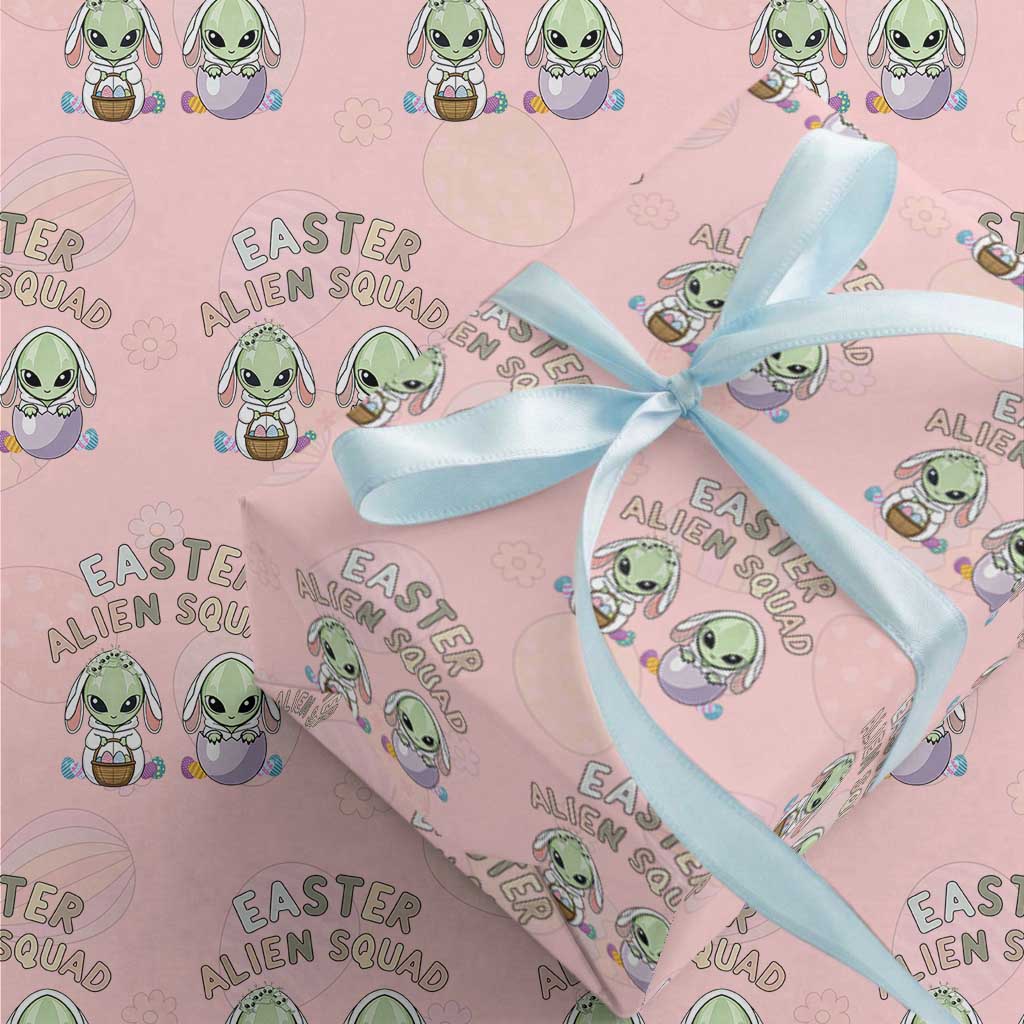 Funny Easter Alien Squad Bunny Ears Gift Wrapping Paper Roll