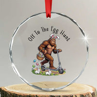 Funny Easter Bigfoot Crystal Glass Ornament Off To The Egg Hunt