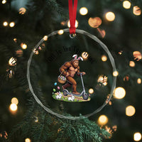 Funny Easter Bigfoot Crystal Glass Ornament Off To The Egg Hunt