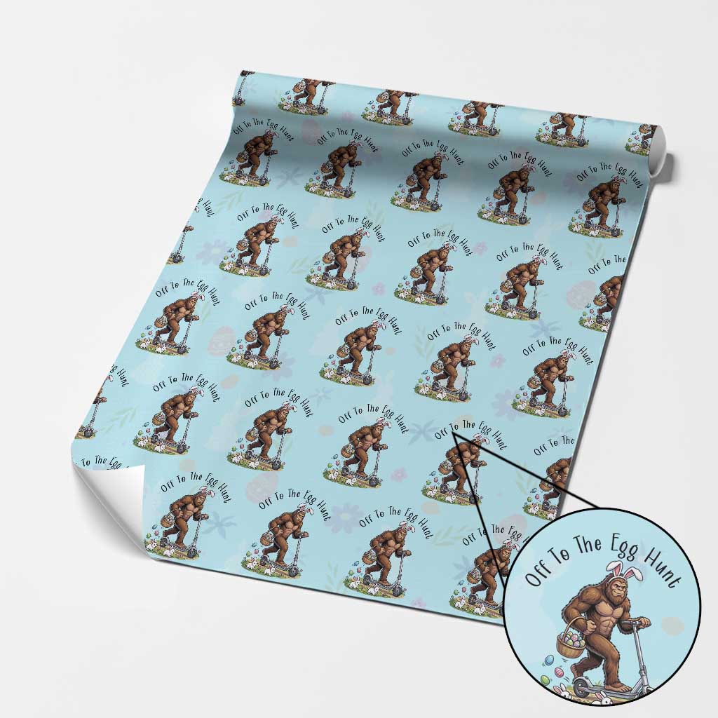Funny Easter Bigfoot Wrapping Paper Roll Off To The Egg Hunt