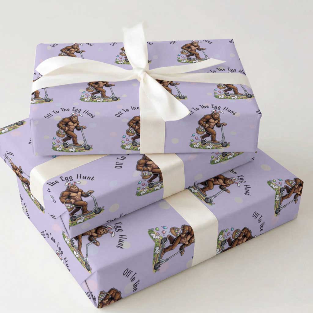 Funny Easter Bigfoot Wrapping Paper Roll Off To The Egg Hunt