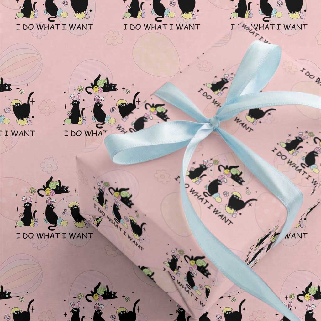 Funny Easter Black Cat Wrapping Paper Roll I Do What I Want