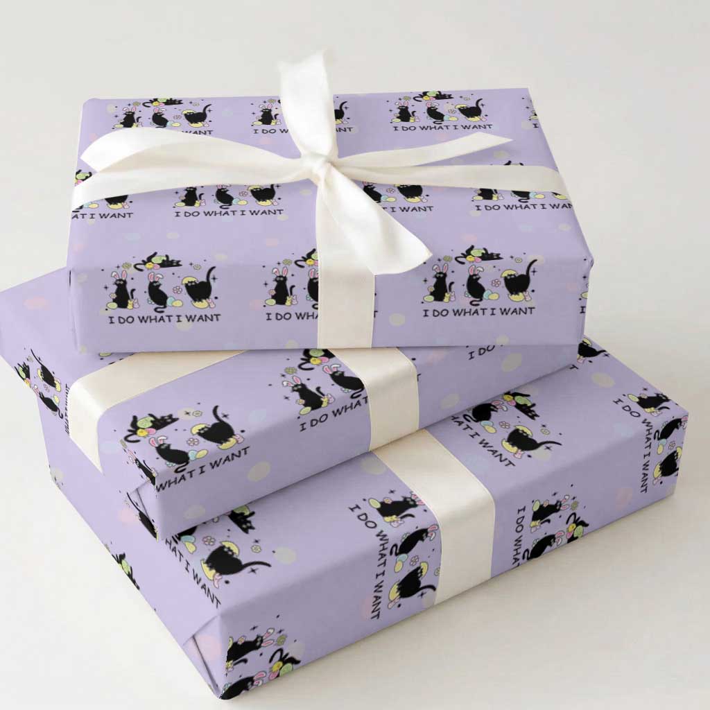 Funny Easter Black Cat Wrapping Paper Roll I Do What I Want