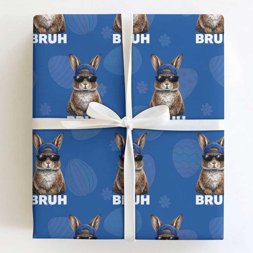 Funny Easter Bruh Bunny Sunglasses Meme Wrapping Paper Roll