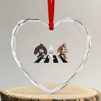 Funny Easter Bunny Bigfoot Mothman Heart Crystal Glass Ornament Cryptid Lover Gift