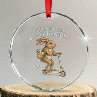 Funny Easter Bunny Crystal Glass Ornament Off To The Cause an Easter Kerfuffle