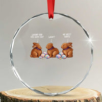 Funny Easter Bunny Crystal Glass Ornament Where Did You Guys Go Chocolate