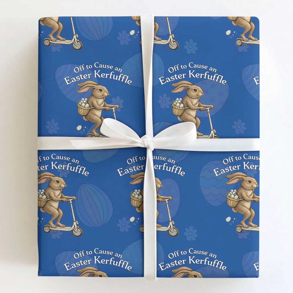 Funny Easter Bunny Wrapping Paper Roll Off To The Cause an Easter Kerfuffle