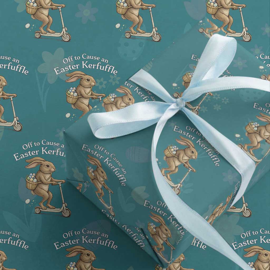 Funny Easter Bunny Wrapping Paper Roll Off To The Cause an Easter Kerfuffle
