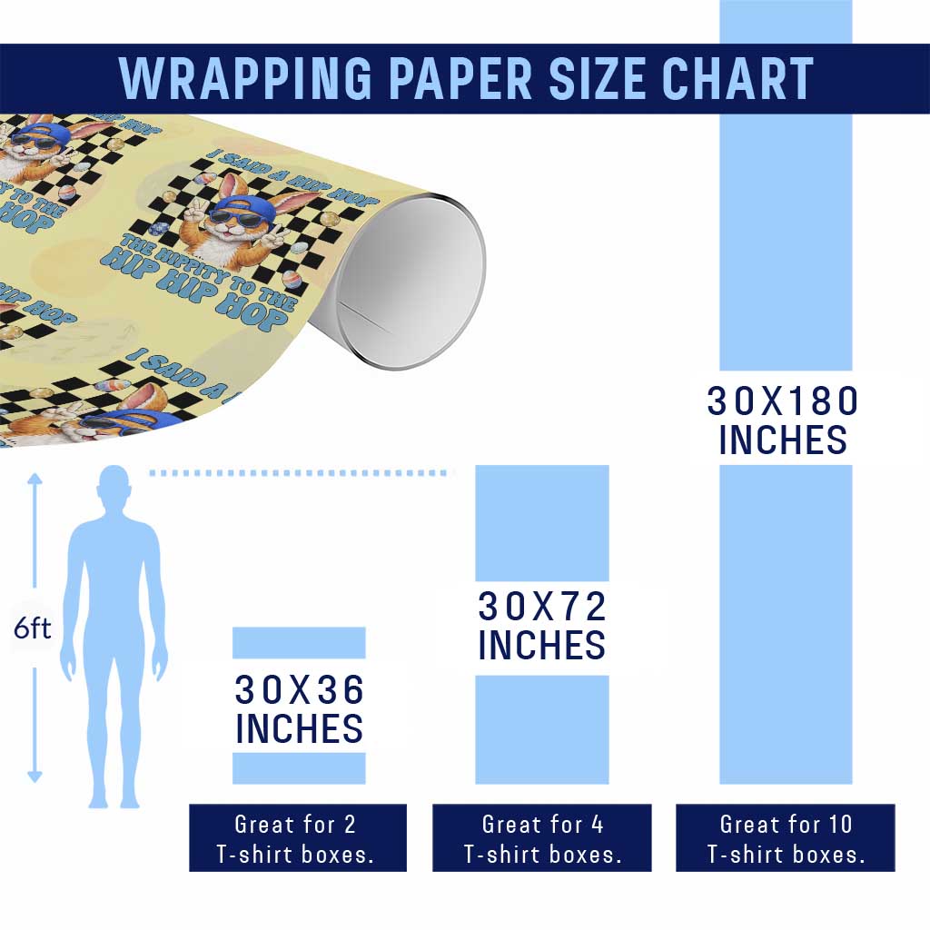 Funny Easter Bunny Wrapping Paper Roll I Said A Hip Hop The Hippity To The Hip Hip Hop