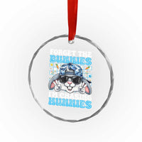 Funny Easter Bunny Forget the Bunnies I’m Chasing Hunnies Crystal Glass Ornament Cool Rabbit with Sunglasses & Hat Humor