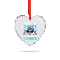 Funny Easter Bunny Forget the Bunnies I’m Chasing Hunnies Heart Crystal Glass Ornament Cool Rabbit with Sunglasses & Hat Humor